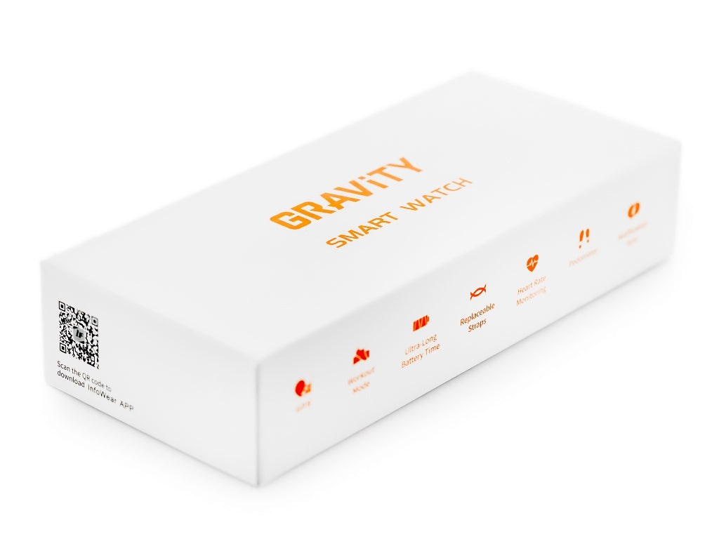 Smartwatch Męski GRAVITY GT28-2 Pasek + Bransoleta Pomarańczowo Czarny
