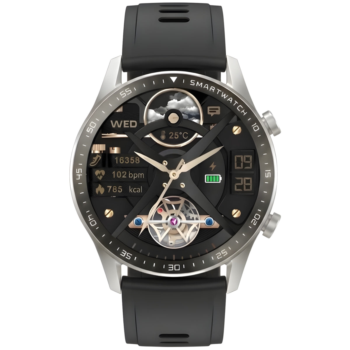 Smartwatch Gravity Srebrny 2 Paski GT10-7