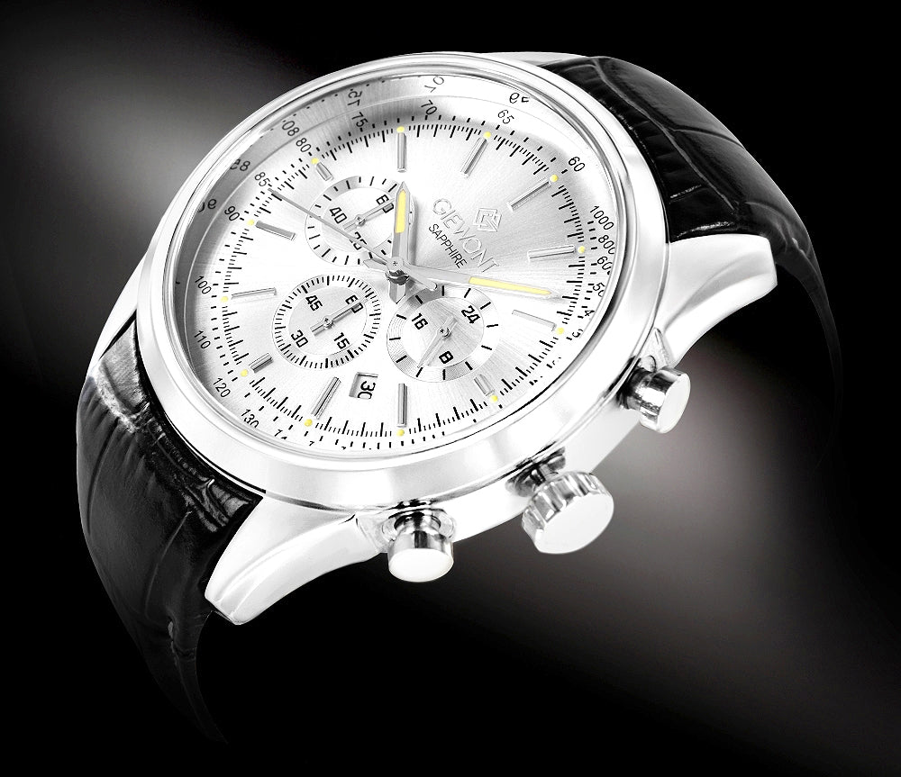 Zegarek Męski Giewont Chronograph Sapphire Srebrny GW7650-A1