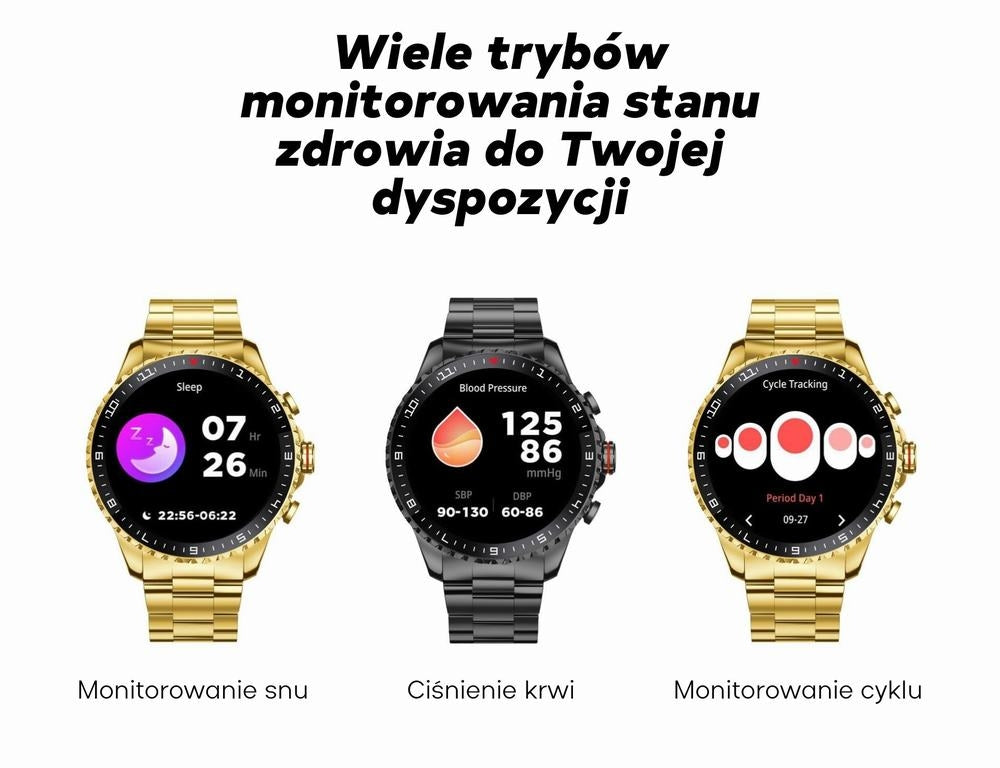 Smartwatch Męski GRAVITY GT16-2 Black / Czarna Bransoleta