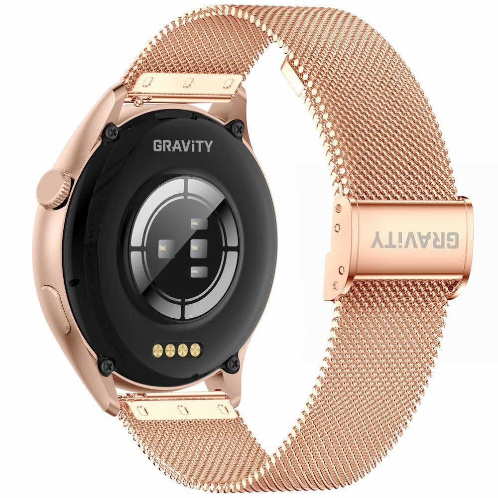 Smartwatch Gravity Różowe Złoto Pasek + Bransoleta GT11-5