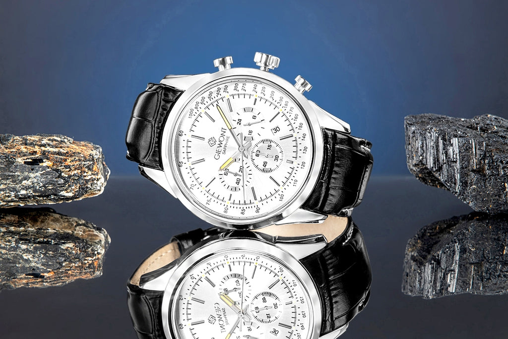 Zegarek Męski Giewont Chronograph Sapphire Srebrny GW7650-A1