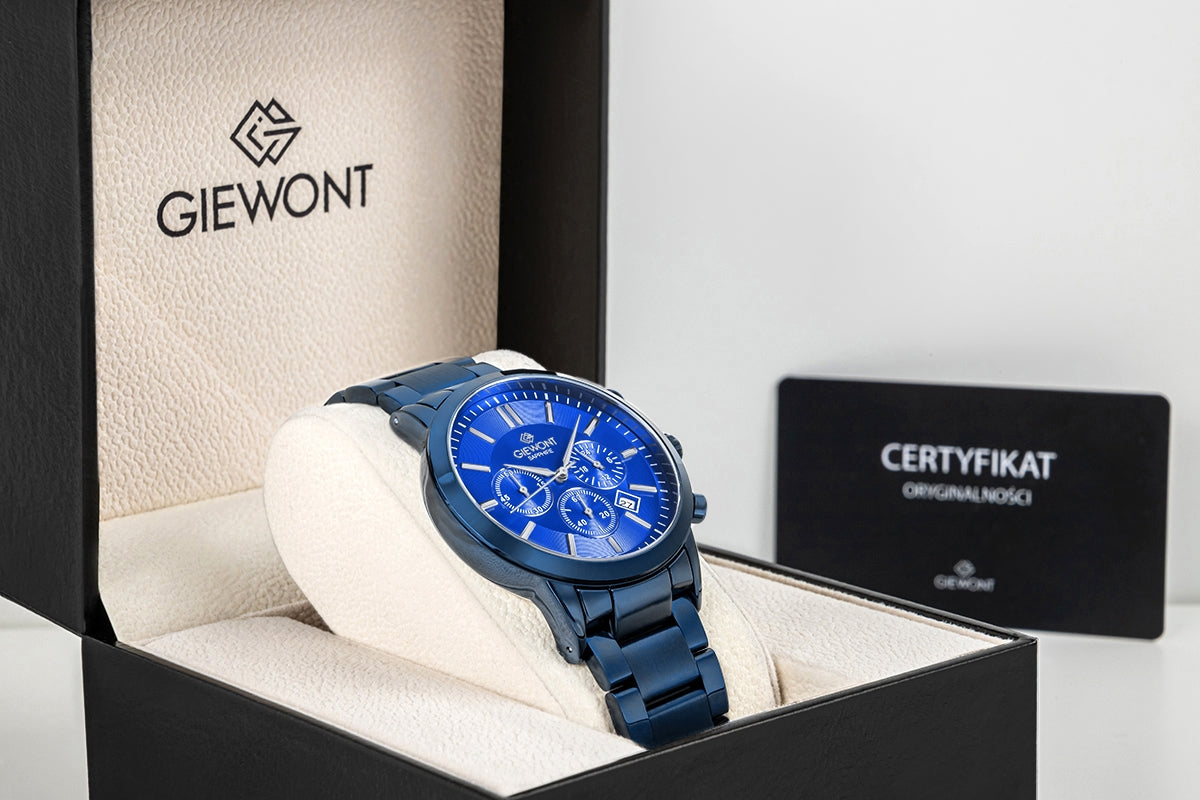Zegarek Męski Giewont Chronograph Sapphire Niebieski GW8510-B4