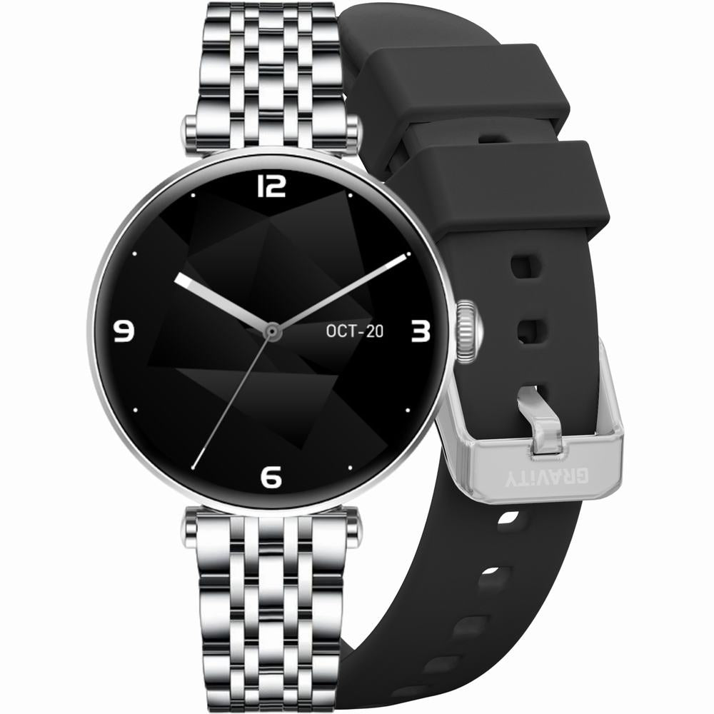Smartwatch Gravity Srebrno Czarny 2 Paski GT26-9