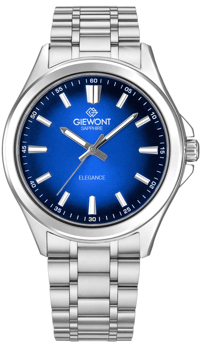 Zegarek Męski Giewont Elegance Sapphire Srebrno Niebieski GW5160-B3