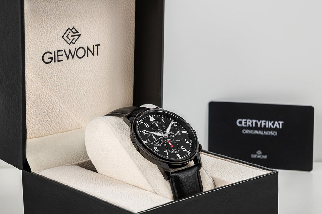 Zegarek Męski Giewont Chronograph Sapphire Czarny GW5630-A1