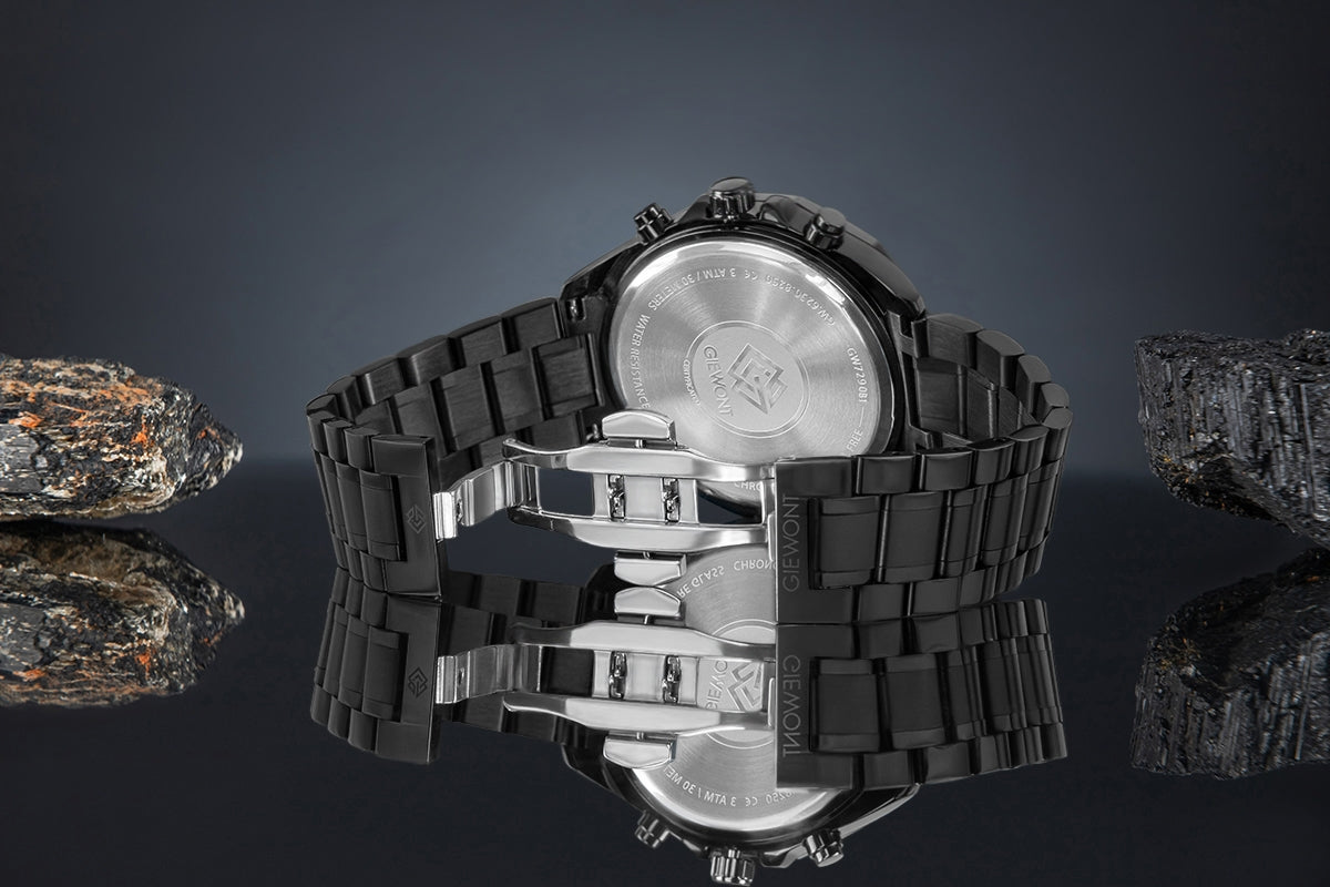 Zegarek Męski Giewont Chronograph Sapphire Czarny GW7290-B1