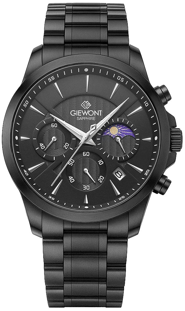 Zegarek Męski Giewont Chronograph Sapphire Czarny GW9460-B1