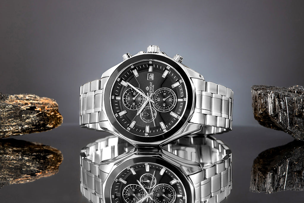 Zegarek Męski Giewont Chronograph Sapphire Srebrny GW7290-B2
