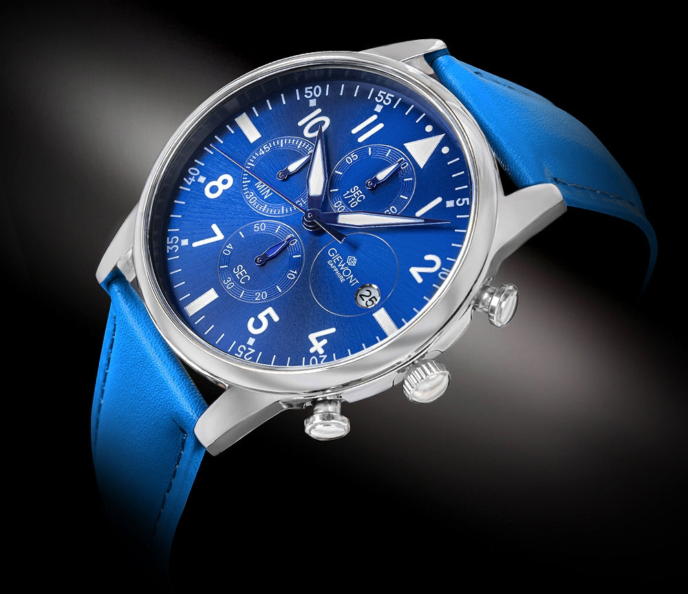 Zegarek Męski Giewont Chronograph Sapphire Niebieski GW5630-A5