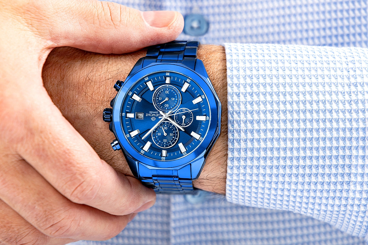 Zegarek Męski Giewont Chronograph Sapphire Niebieski GW7290-B5