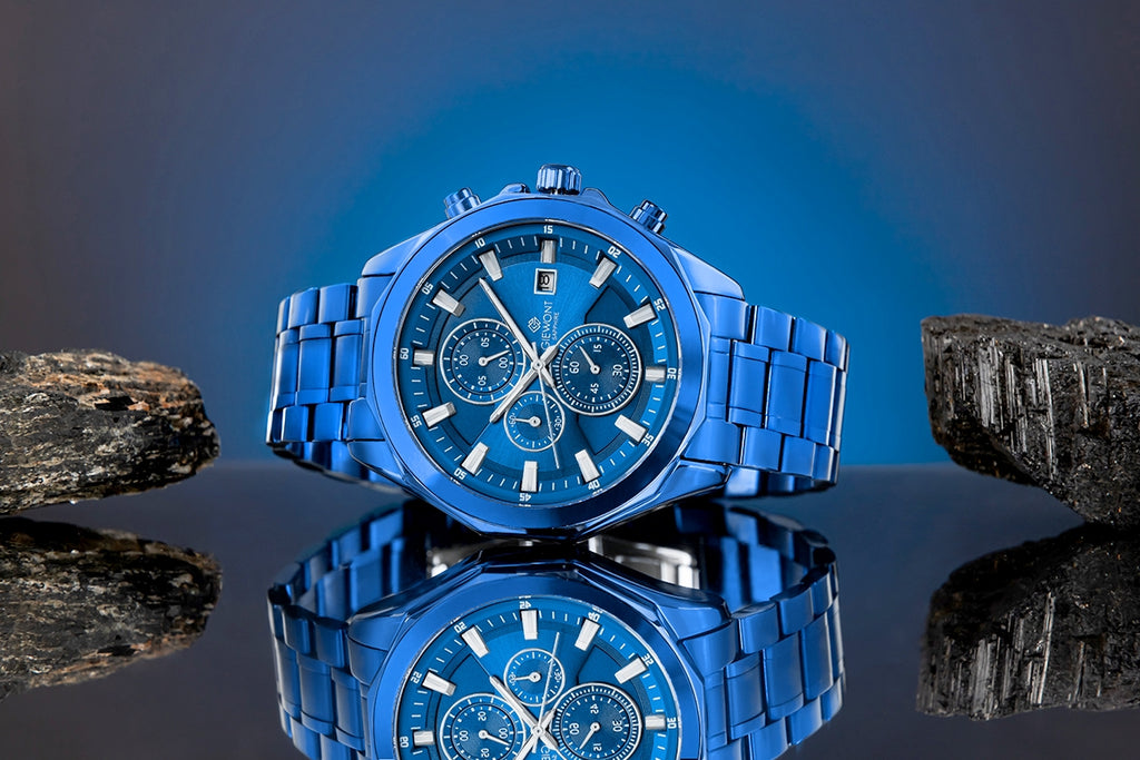 Zegarek Męski Giewont Chronograph Sapphire Niebieski GW7290-B5