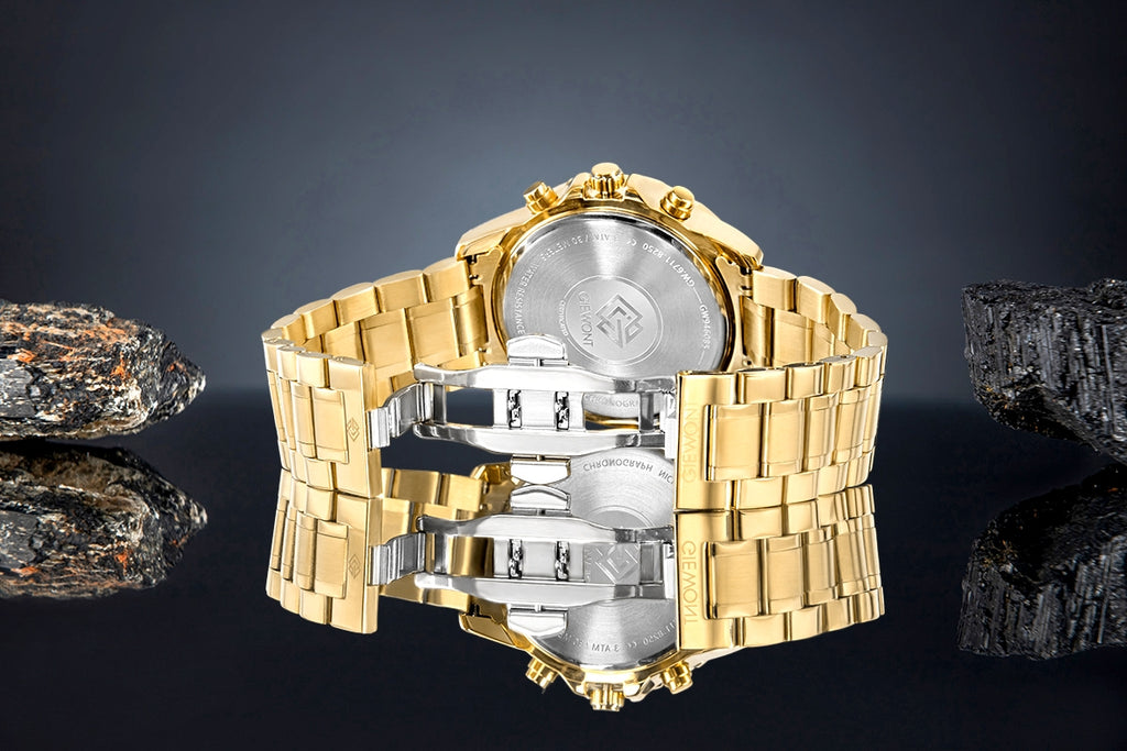 Zegarek Męski Giewont Chronograph Sapphire Złoto Niebieski GW9460-B5