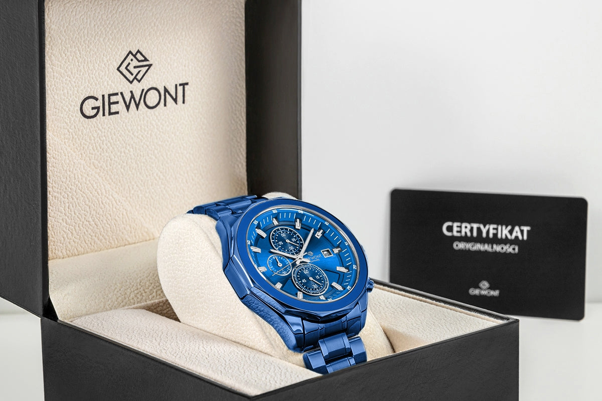 Zegarek Męski Giewont Chronograph Sapphire Niebieski GW7290-B5