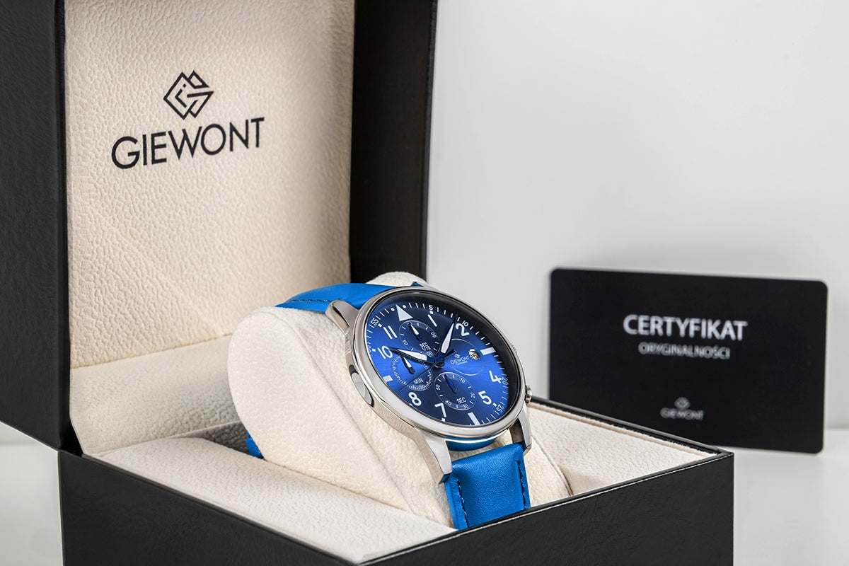 Zegarek Męski Giewont Chronograph Sapphire Niebieski GW5630-A5