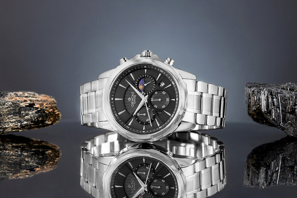 Zegarek Męski Giewont Chronograph Sapphire Srebrny GW9460-B2