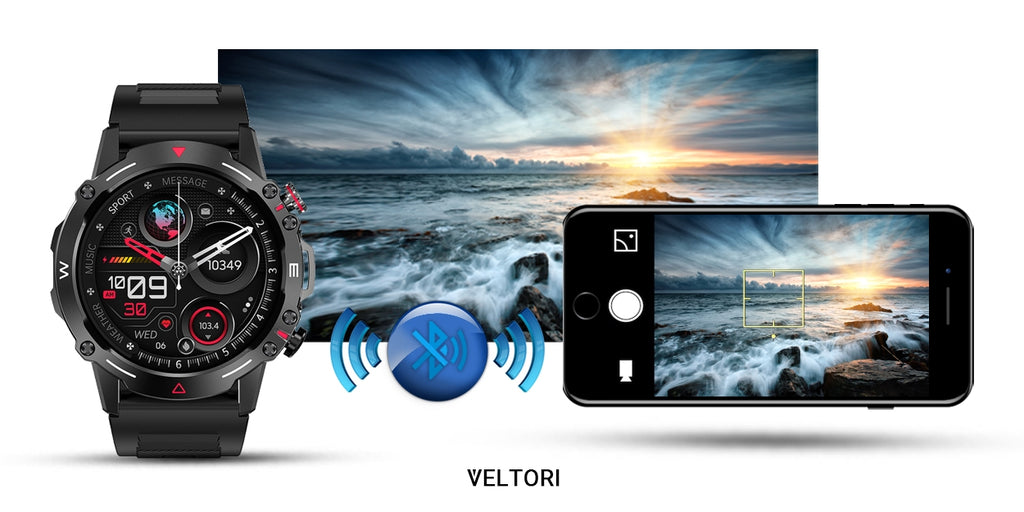 Smartwatch VELTORI VT110-1 Czarny Pasek Silikonowy
