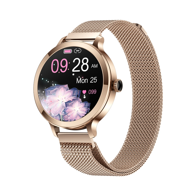 Smartwatch Damski VELTORI VT340-1 Złota Bransoleta + Różowy Pasek Silikonowy