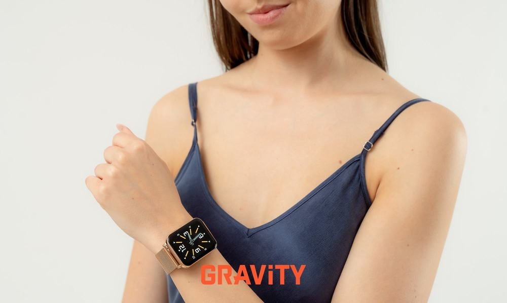 Smartwatch Gravity Różowe Złoto Granatowy 2 Paski GT17-2