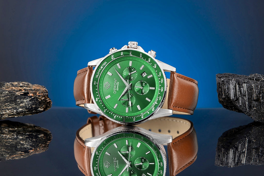Zegarek Męski Giewont Chronograph Sapphire Brązowo Zielony GW3520-A6
