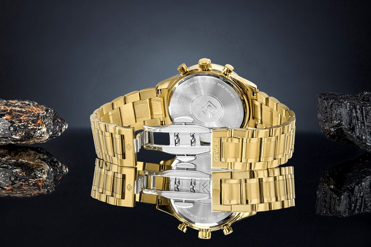 Zegarek Męski Giewont Chronograph Sapphire Złoto Niebieski GW6310-B5