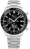 Zegarek Męski Giewont Chronograph Sapphire Srebrno Czarny GW8720-B2
