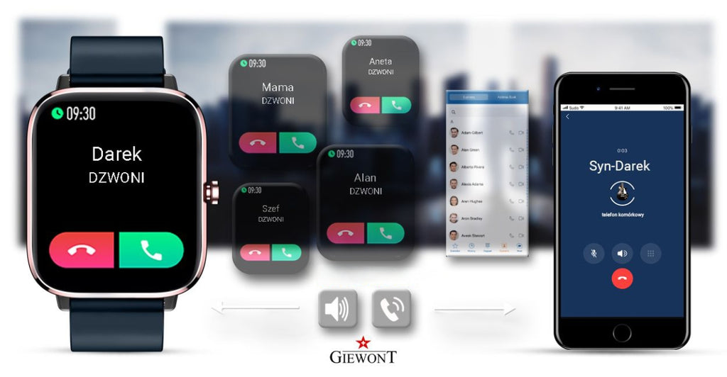Smartwatch Giewont Różowo-Granatowy GW230-5