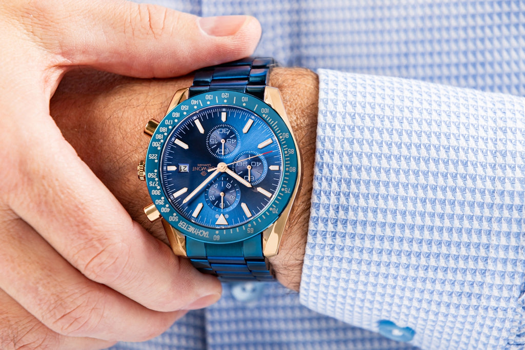 Zegarek Męski Giewont Chronograph Sapphire Niebiesko Miedziany GW8720-B5